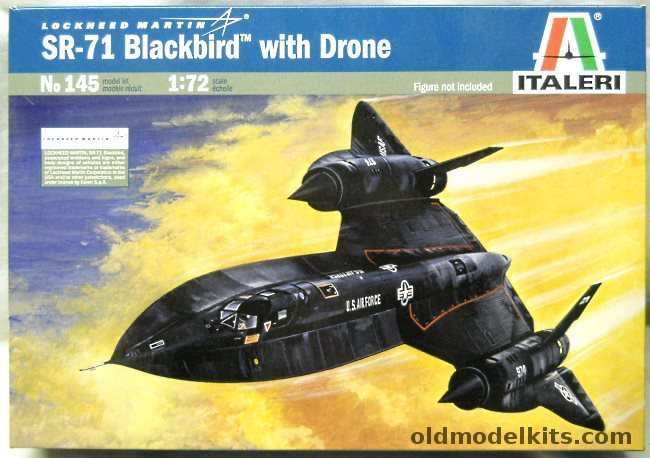 Italeri 1/72 SR-71A SR-71B Blackbird With D-21 Drone, 145 plastic model kit